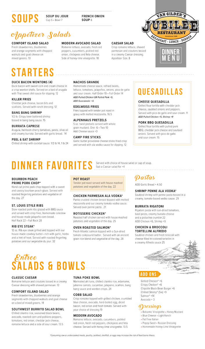 Jubilee Restaurant Menu - Image 2